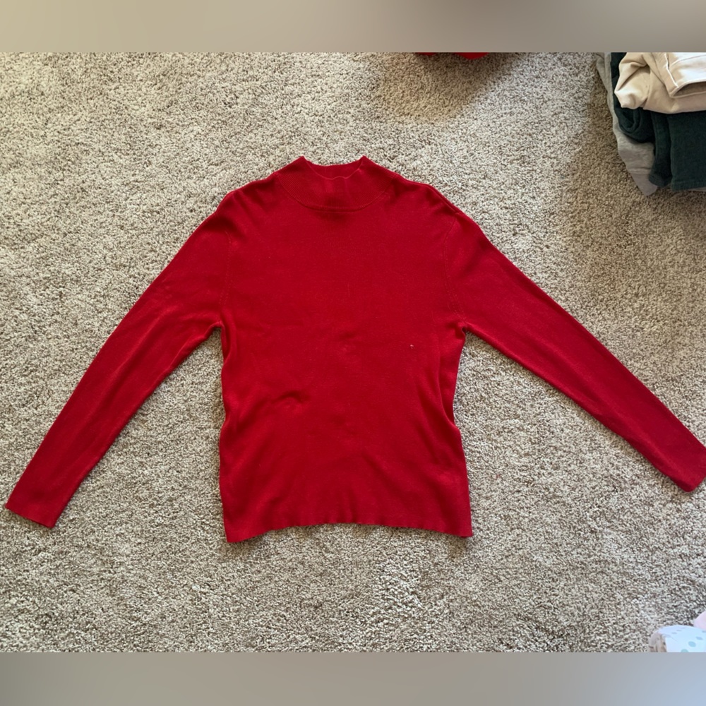 Red ColdWater Creek long sleeve turtleneck